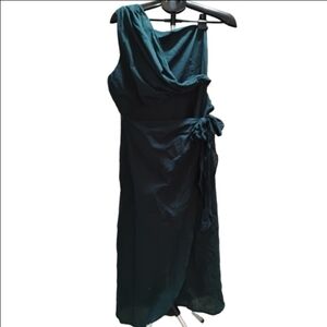 Chic One-Shoulder Teal Dress